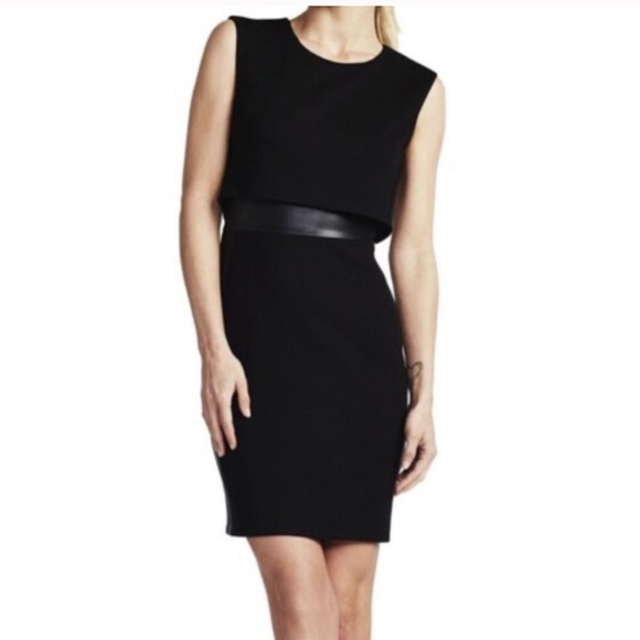 Bailey 44 Dresses & Skirts - Bailey 44 little black dress with faux leather waist detail mesh back